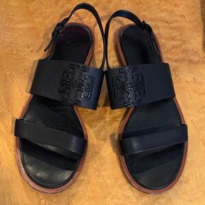 Tory Burch Melinda Slingback Black Leather size 8.5